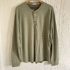 Marine Layer Green Striped Long Sleeve T-shirt Size Large XL